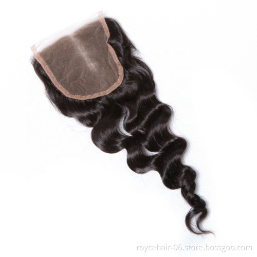 Factory Price  Royce Best Quality Adina 100% Unprocessed Virgin Human Hair 4x4 Inch Natural Lace Closure